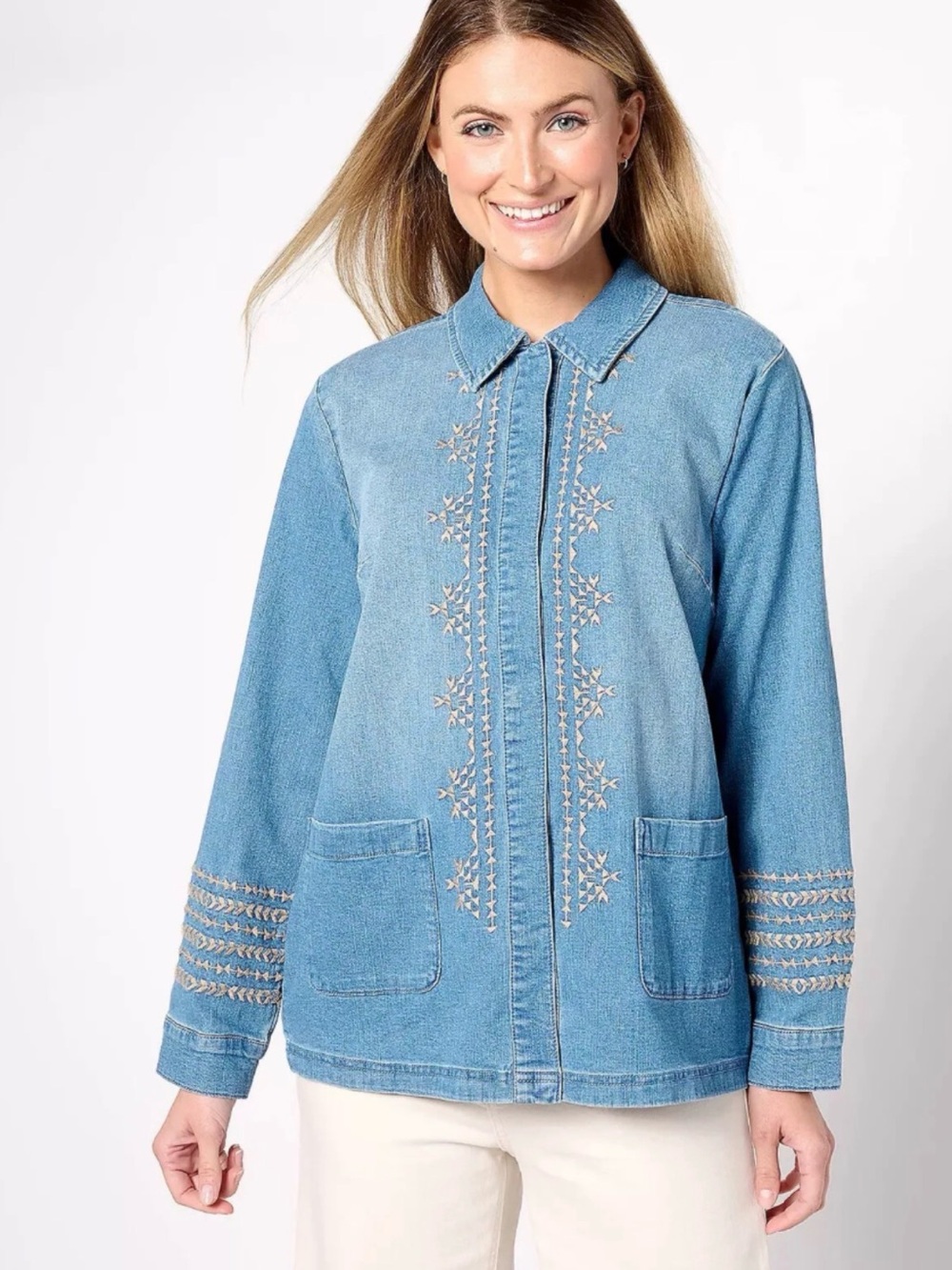 Canyon Retreat Embroidered Denim Jacket